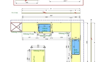 CAD Zeichnung der Küche in Rostock