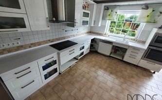 Silestone Arbeitsplatten und Wischleisten Blanco Zeus Extreme in Rostock montiert