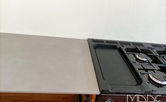 Level Keramik Arbeitsplatte Grey Concrete mit Gaskochfeld