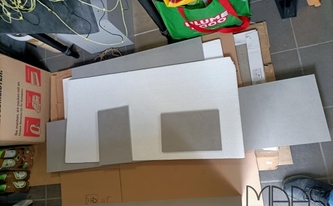 Lieferung der Level Keramik Rückwände Grey Concrete