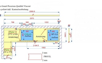 CAD Zeichnung der Viscont White Arbeitsplatten