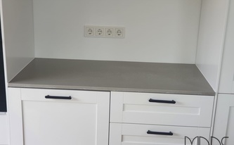 IKEA Küchenzeile mit Diresco Arbeitsplatte RU100 Crea Beton Light