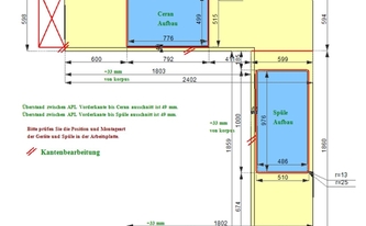 CAD Zeichnung der Küche in Sankt Augustin