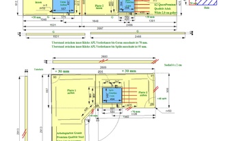 CAD Zeichnung der Innen- und Außenküche