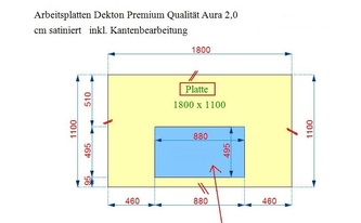 CAD Zeichnung Dekton Aura Arbeitsplatte