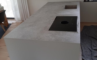 Kücheninsel in Schlüchtern mit Dekton Arbeitsplatte VK03 Grigio