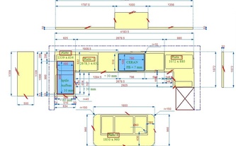 CAD Zeichnung der IKEA Küche in Schweinfurt