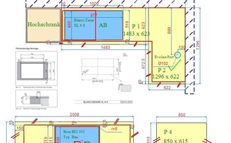 CAD Zeichnung der Granit Alexander Black Arbeitsplatten