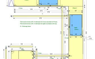 CAD Zeichnung der G-Küche in Siegen