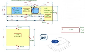 CAD Zeichnung der Silestone Arbeitsplatten Gris Expo