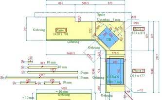 CAD Zeichnung der Caesarstone Arbeitsplatten