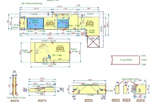 CAD Zeichnug der Granit Juparana Bianco Arbeitsplatten