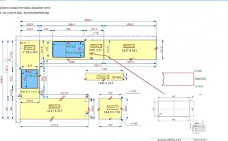 CAD Zeichnung Arbeitsplatten und Fensterbank