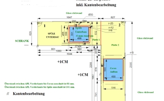 CAD Zeichnung der Küche in Stuttgart