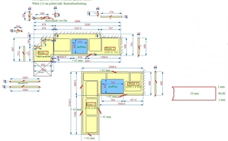 AutoCad Zeichnung der Silestone Arbeitsplatten