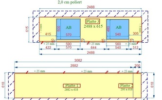 CAD Zeichnung der Silestone Arbeitsplatten Lyra