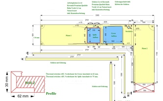 CAD Zeichnung der L-Küche