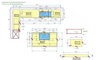 CAD Zeichnung der Neolith Arbeitsplatten