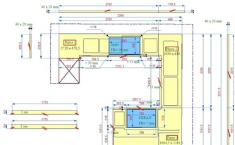 CAD Zeichnung der Küche in Taunusstein