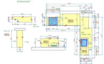 CAD Zeichnung Granit Arbeitsplatten Padang Cristallo TG 34