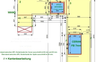 CAD Zeichnung der Küche in Troisdorf