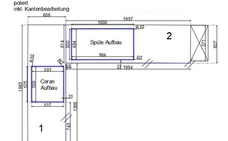 CAD Zeichnung der Küche in Troisdorf