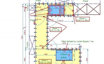 CAD Zeichnung der Granit Arbeitsplatten Devil Black