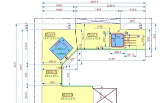 Zeichnung der Granit Arbeitsplatten aus dem Material Labrador Blue GT