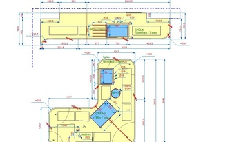 Granit Arbeitsplatten 4 Stück - CAD Zeichnung