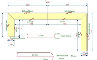 CAD Zeichnung der Silestone Arbeitsplatten Ironbark