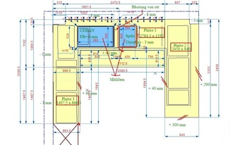 CAD Zeichnung der Granit Arbeitsplatten Rosa Quarzit Chiaro