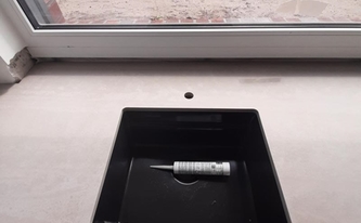 Caesarstone Arbeitsplatte 4023 Topus Concrete der Unterbauspüle