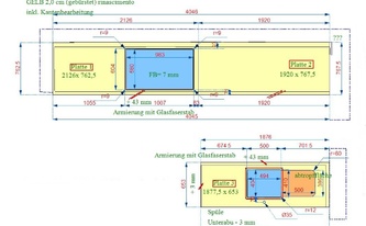CAD Zeichnung der Naturstein Arbeitsplatten Jura Gelb