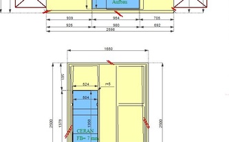 CAD Zeichnung der zwei Granit Arbeitsplatten