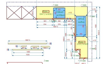 CAD Zeichnung der Granit Arbeitsplatten Atlantic Yellow in Wesseling