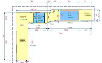 CAD Zeichnung der Granit Arbeitsplatten Raw Silk