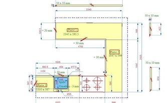 CAD Zeichnung der Küche in Wesseling
