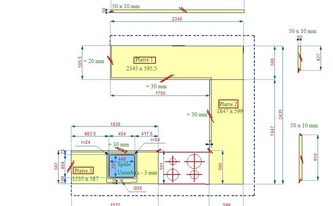 CAD Zeichnung der Küche in Wesseling