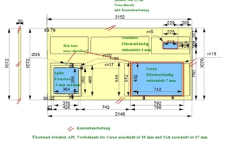 CAD Zeichnung der Kücheninsel in Wesseling