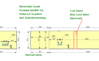 CAD Zeichnung der Rückwände für Wien