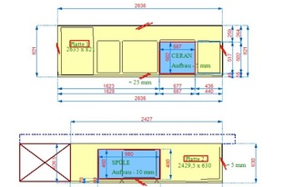 CAD Zeichnung der IKEA Küche in Wien