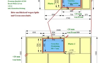 CAD Zeichnung der Küche in Willich