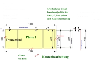 CAD Zeichnung der Granitplatte