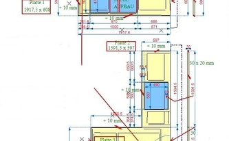 CAD Zeichnung der Schiefer Arbeitsplatten und Wischleisten Jaddish Schiefer