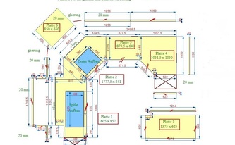 CAD Zeichnung der Schiefer Arbeistplatten und Rückwand in Wolfsburg