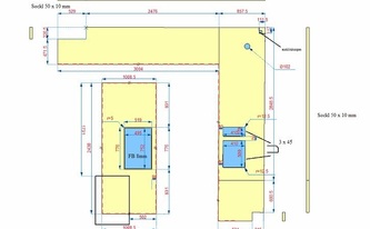 Zeichnung der Caesarstone Arbeitsplatten in Würzburg