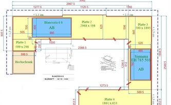 CAD Zeichnung der Granit Star Galaxy Arbeitsplatten