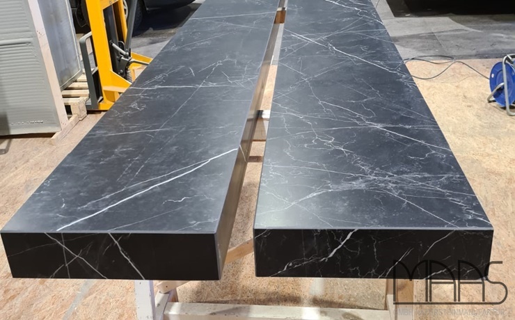 Aachen Dark Marquina SapienStone Thekenabdeckung