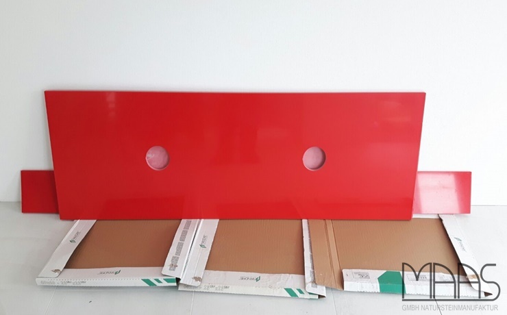 Lieferung - Berlin Rosso Monza Silestone Waschtische