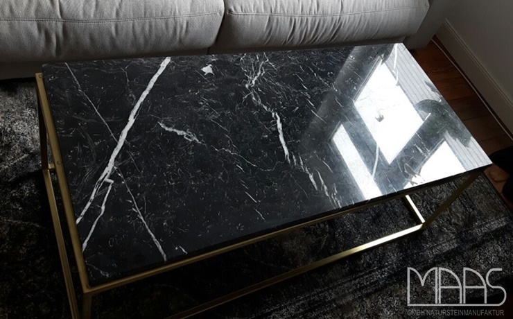 Hamburg Nero Marquina Marmor Tischplatte 